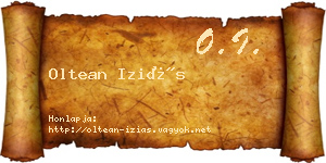 Oltean Iziás névjegykártya